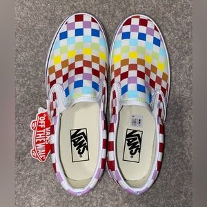 Vans Rainbow checkered slip on shoe